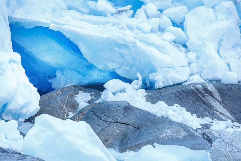 Rugged glacier ice with rock