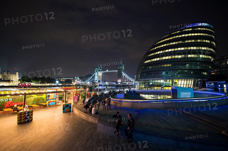 Shore promenade at night