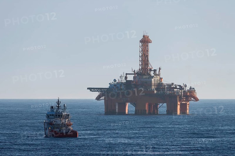 Supply vessel in front of West Phoenix oil rig