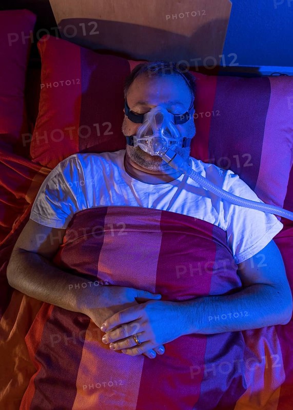 Man with sleep apnea syndrome