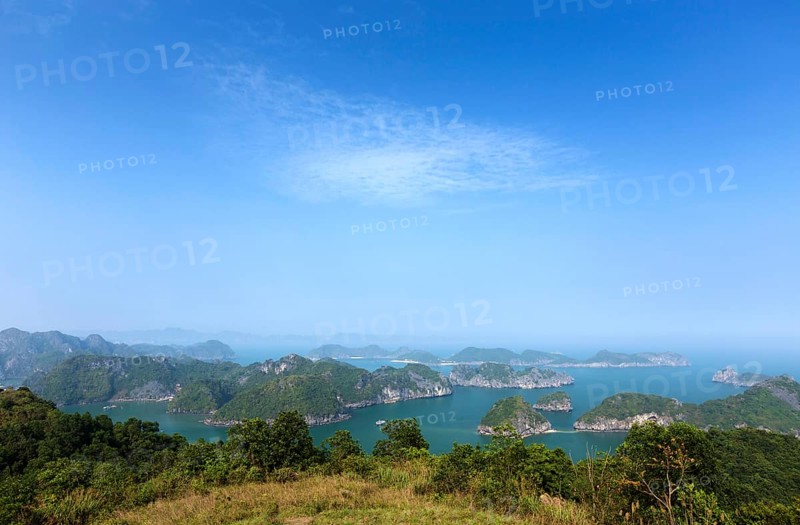 Limestone karst formations in Lan Ha Bay