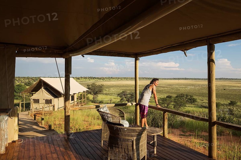 Lobby and stilted canvas tent