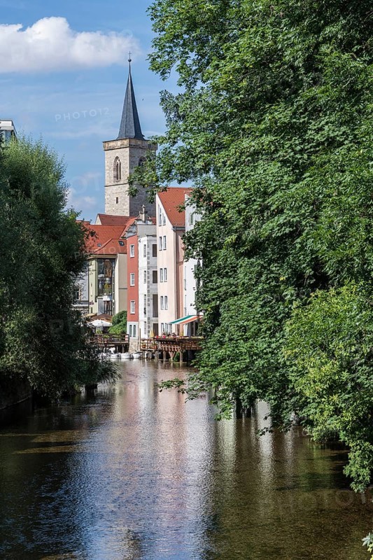 View of Aegidienkirche from Gera Bridge