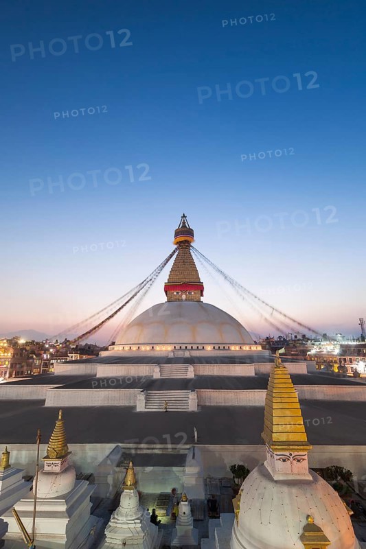 Dusk at Boudhanath stupa
