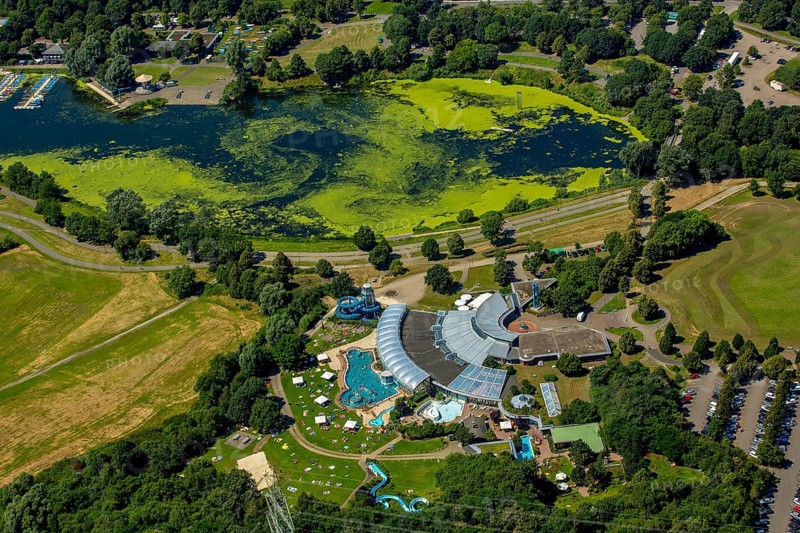 Aerial view of Freizeitbad Heveney pool