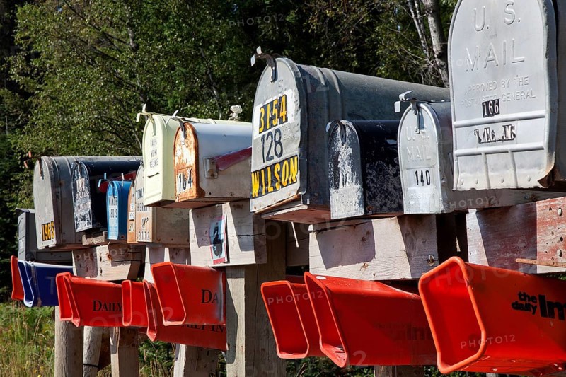 Traditional American mailboxes near Ferndale