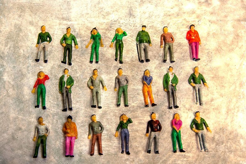 Rows of figurines