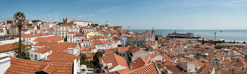 Panoramic view of Alfama from Portas do Sol