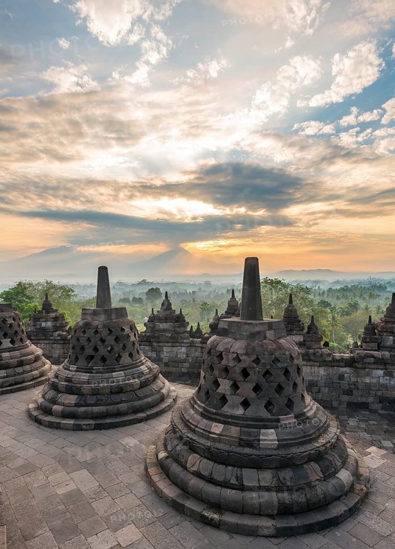 Borobudur Temple at sunrise