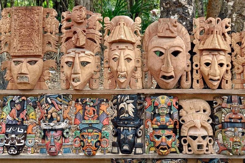 Various wooden masks