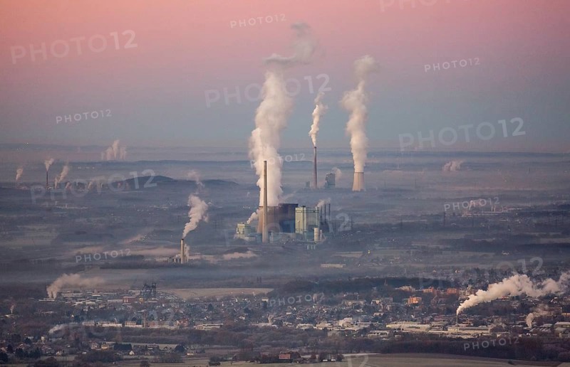 View of three power plants