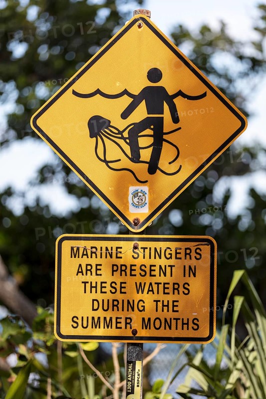 Warning sign on the beach