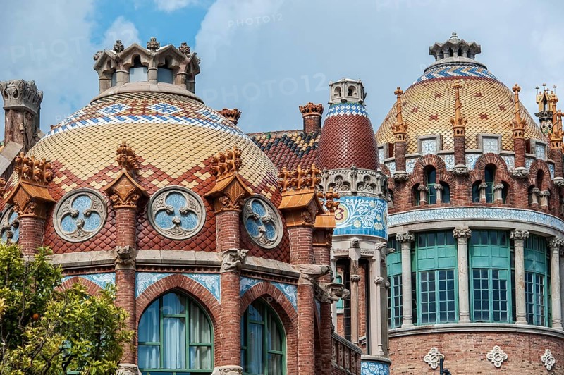 Details of the historic hospital complex Hospital de Sant Pau