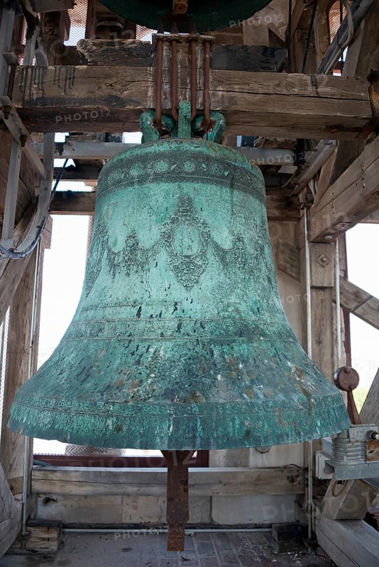 Bell in the bell tower of Sveti Stosija Cathedral
