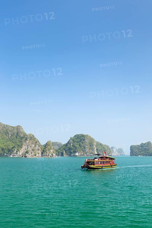 Limestone karst formations in Lan Ha Bay