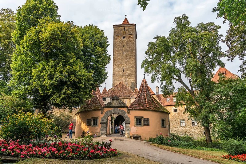 Castle gate from the 12th century in Rothenburg ob der Tauber