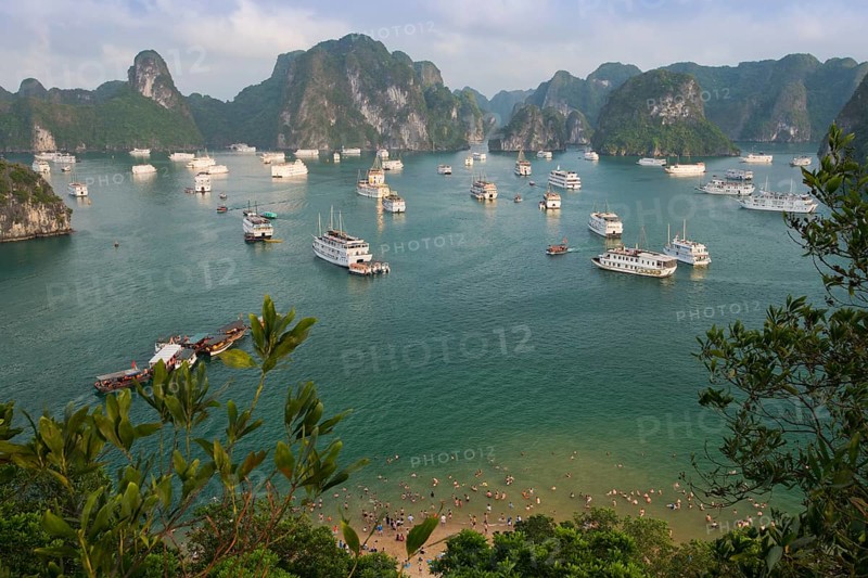 Halong Bay with boats