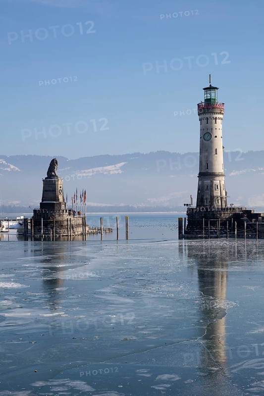 Harbor entrance in winter