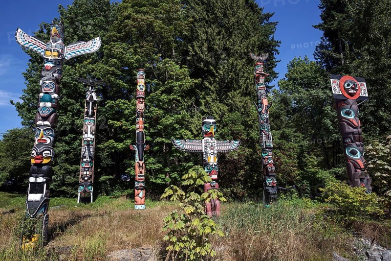 Totem poles in Stanley Park