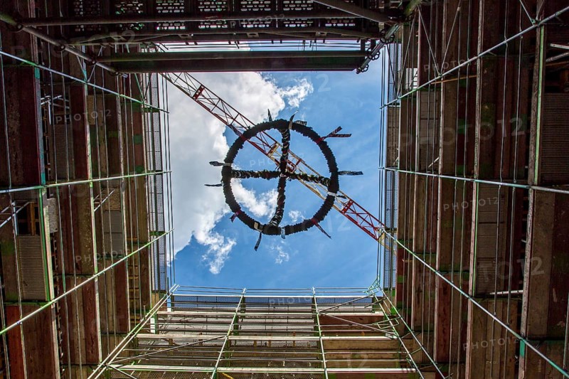 Topping-out ceremony in an office building