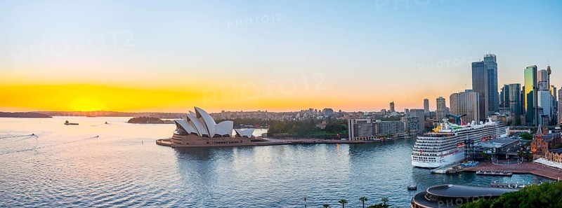 Circular Quay and The Rocks at dusk