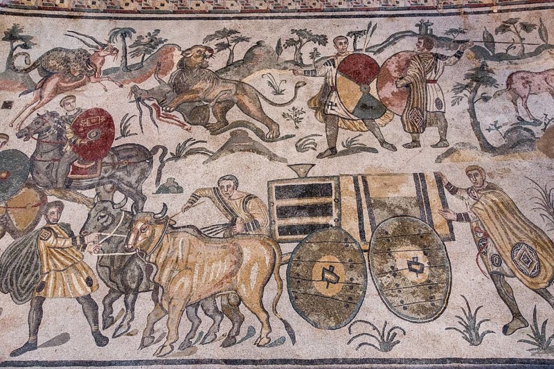 Ancient roman floor mosaic