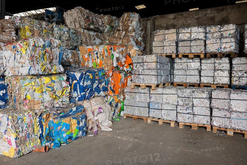 Sorted and baled garbage