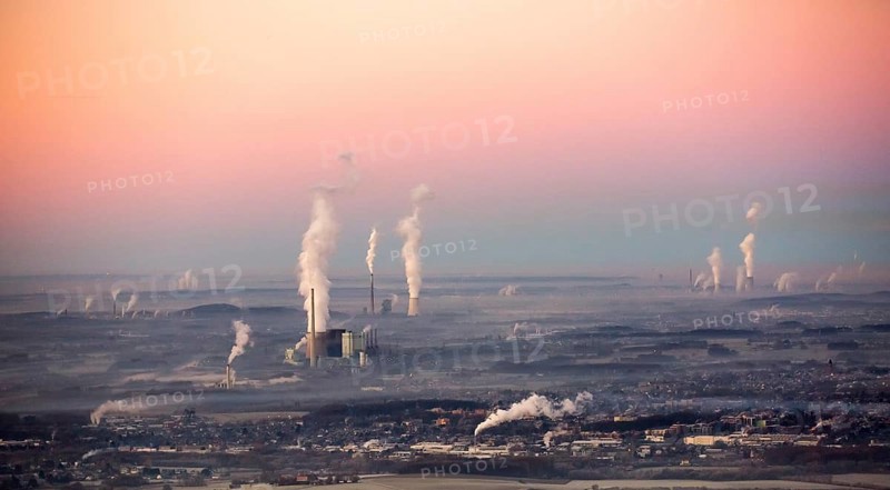 View of three power plants