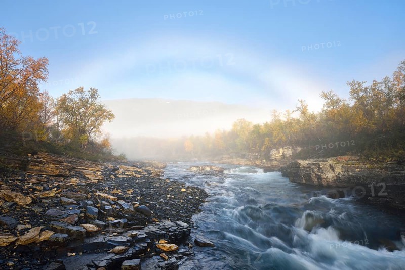 Fog arch over the Abiskojakka River