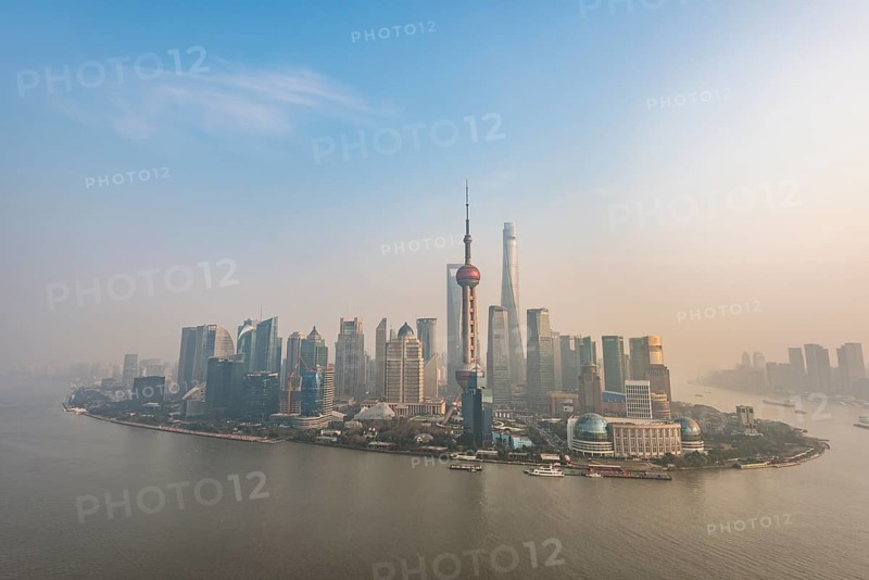 Skyline of Shanghai with Oriental Pearl Tower and Shanghai Tower