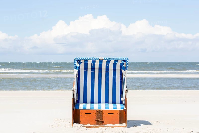 Beach chair on the beach