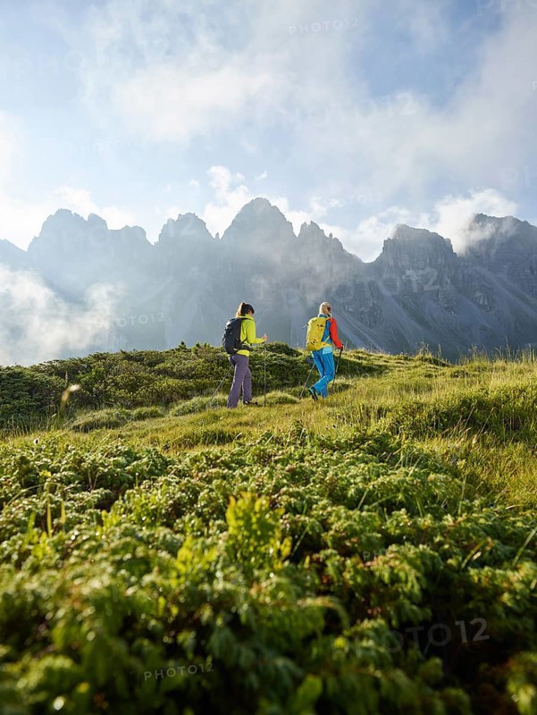 Hikers in mountains