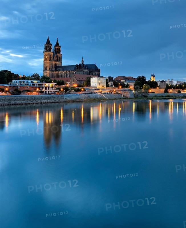 Magdeburger Dom at the river Elbe