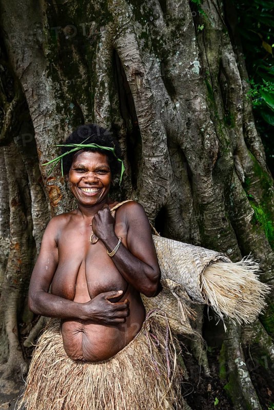 Laughing local woman