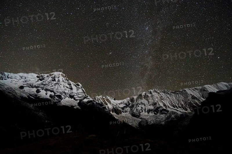 View of the snow covered Annapurna 1 North Face
