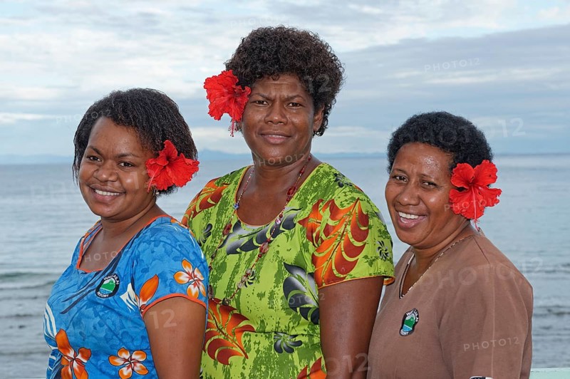 Fijian women smiling