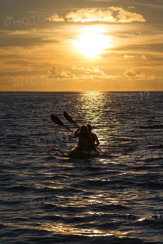 Canoe at sunset