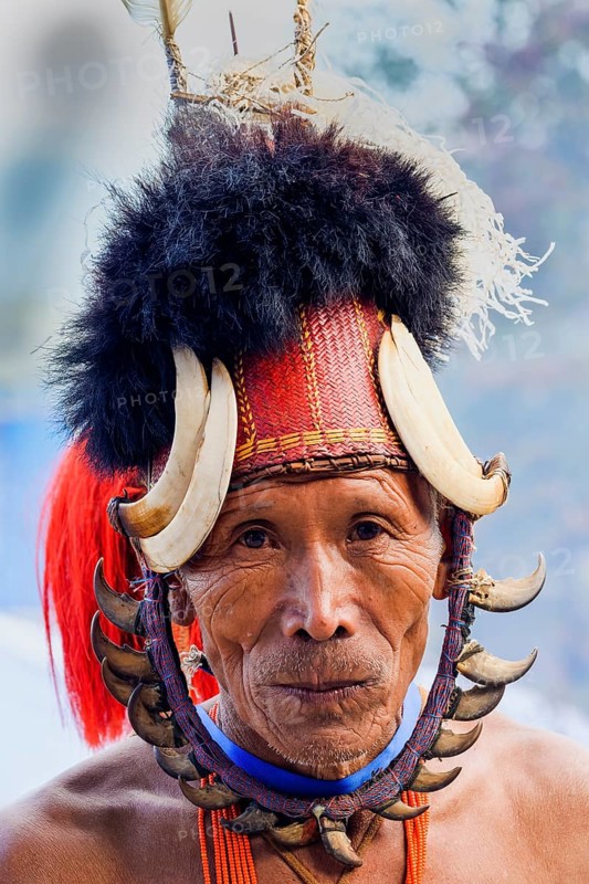 Naga tribal man in traditional outfit
