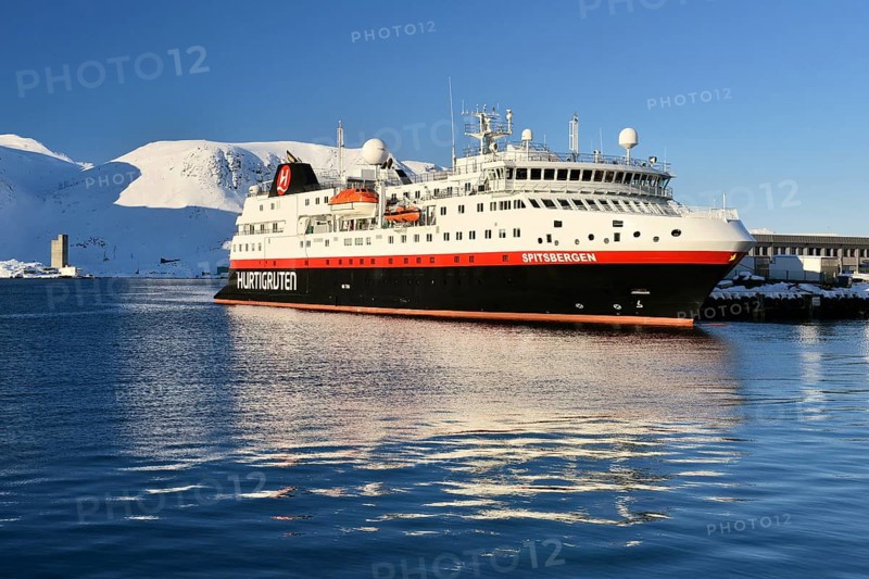 Hurtigruten mailboat Spitsbergen in the Arctic Ocean