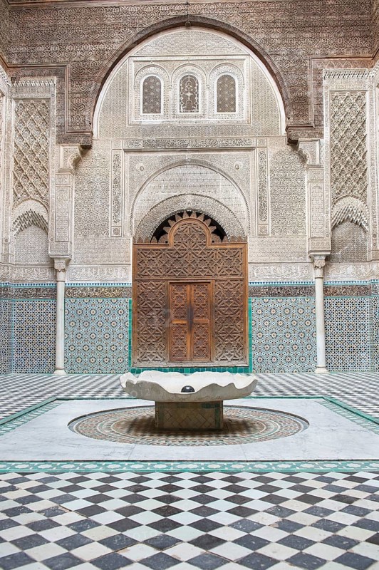 Water basin in Medersa Attarine