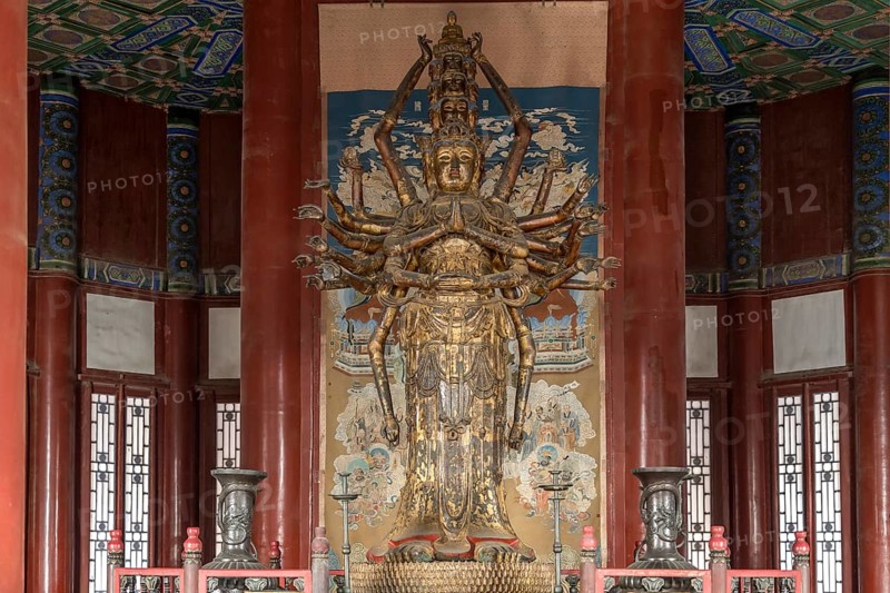 Guanyin statue inside the Tower of Buddhist Incense