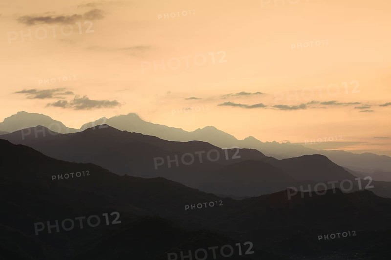 Mountains of the Annapurna range in the morning light
