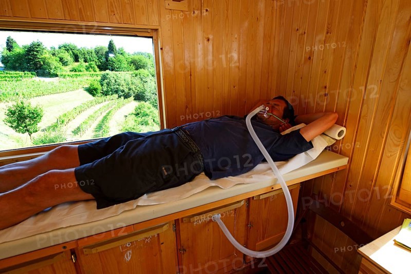 Man lying on a couch