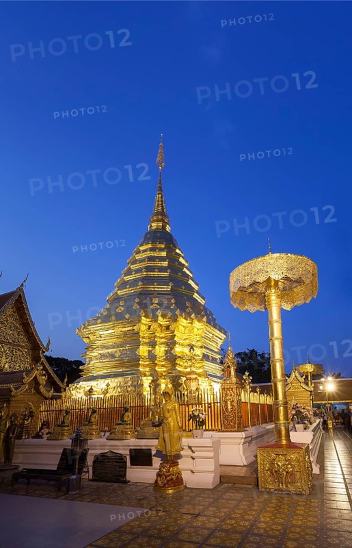 Wat Phra That Doi Suthep temple at dusk