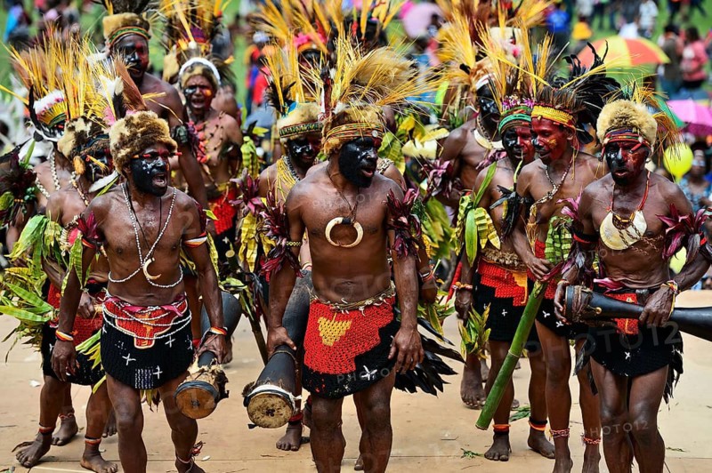 The highland tribes presenting themselves at the annual Sing Sing of Goroka