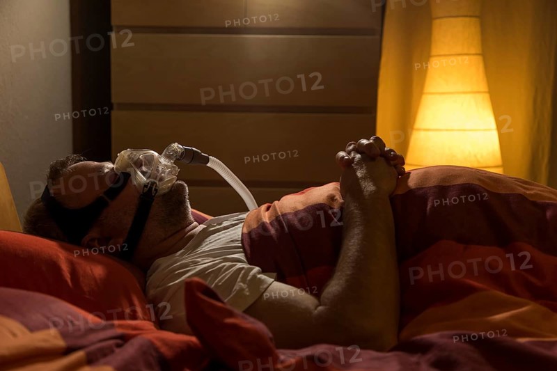 Man with sleep apnea syndrome