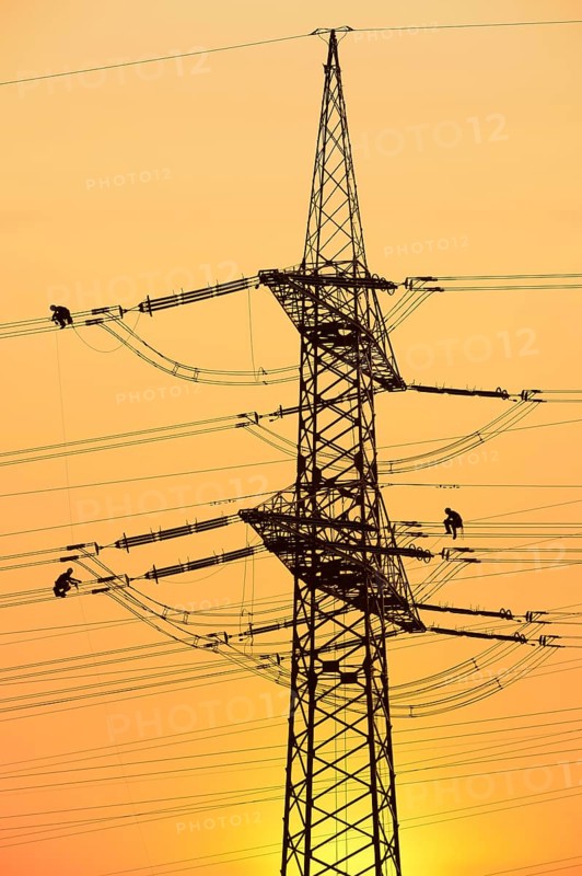 High-voltage engineers at work
