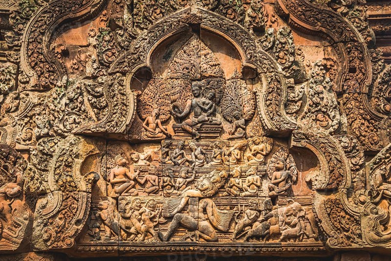 Stone relief of Mandapa
