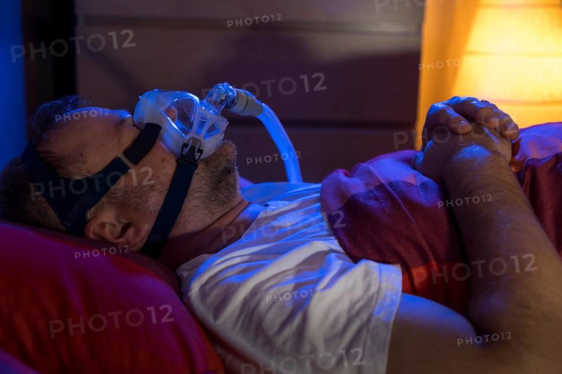 Man with sleep apnea syndrome