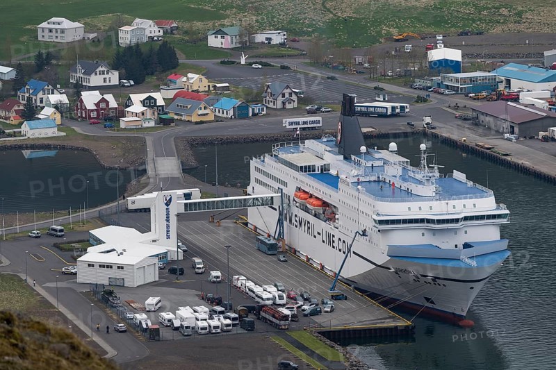 Norrona ferry in harbor